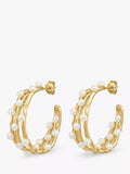 Dower & Hall gold vermeil waterfall pearl hoop earrings - British product