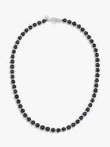John Lewis Dower & Hall Men's Halo Freshwater Pearl Collar Necklace Black/Silver 50.8cm- Buy online at McGrocer