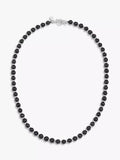 Dower & Hall men's pearl collar necklace black silver 50.8cm - British product