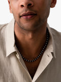 Dower & Hall men's pearl collar necklace black silver 50.8cm - British product