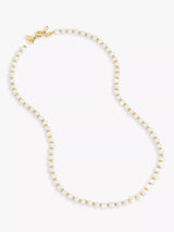 John Lewis Dower & Hall Halo Freshwater Pearl Beaded Necklace, Gold- Buy online at McGrocer