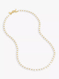 Dower & Hall halo freshwater pearl beaded necklace gold (British brand)