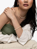 Dower & Hall halo freshwater pearl beaded necklace gold (British brand)