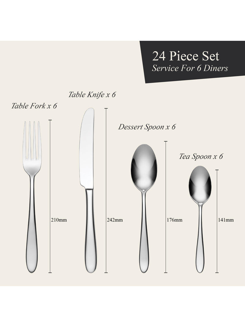 Oneida stainless steel cutlery set 24 piece - British product