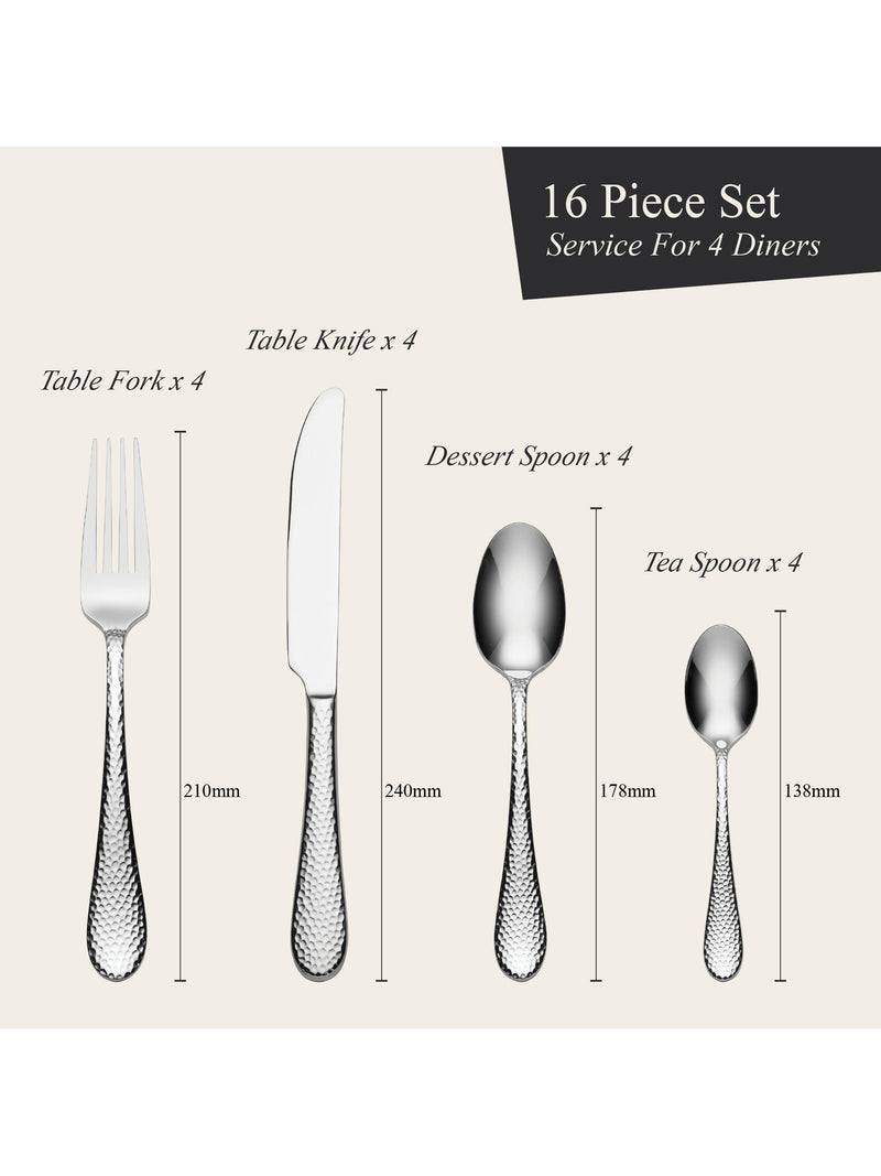 Oneida Tibet cutlery set 16-piece stainless steel, imported from the UK