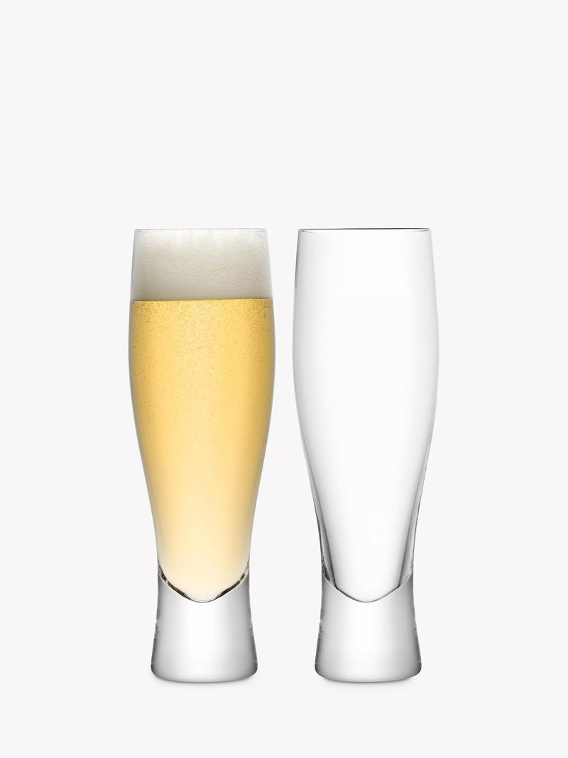 LSA International clear lager glass set 400ml (British brand)