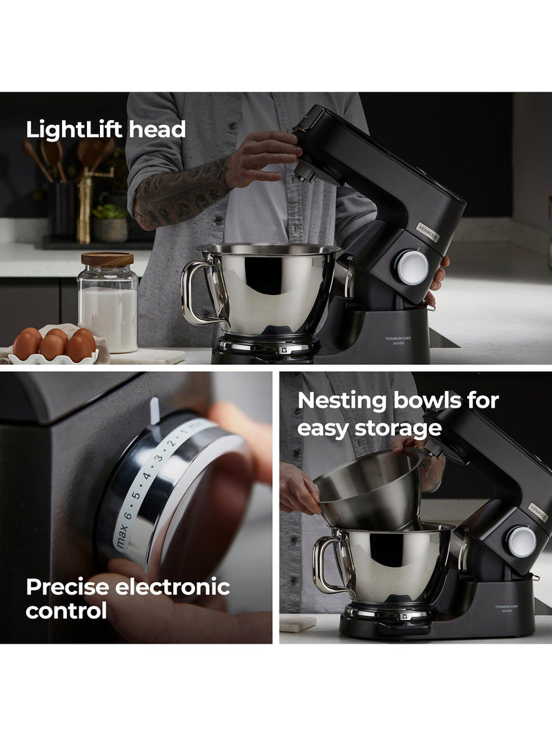 Kenwood Chef Baker stand mixer black, imported from the UK