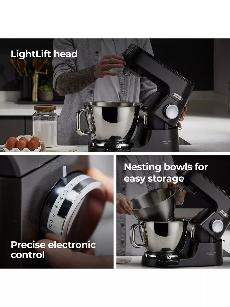 Kenwood Chef Baker stand mixer black, imported from the UK
