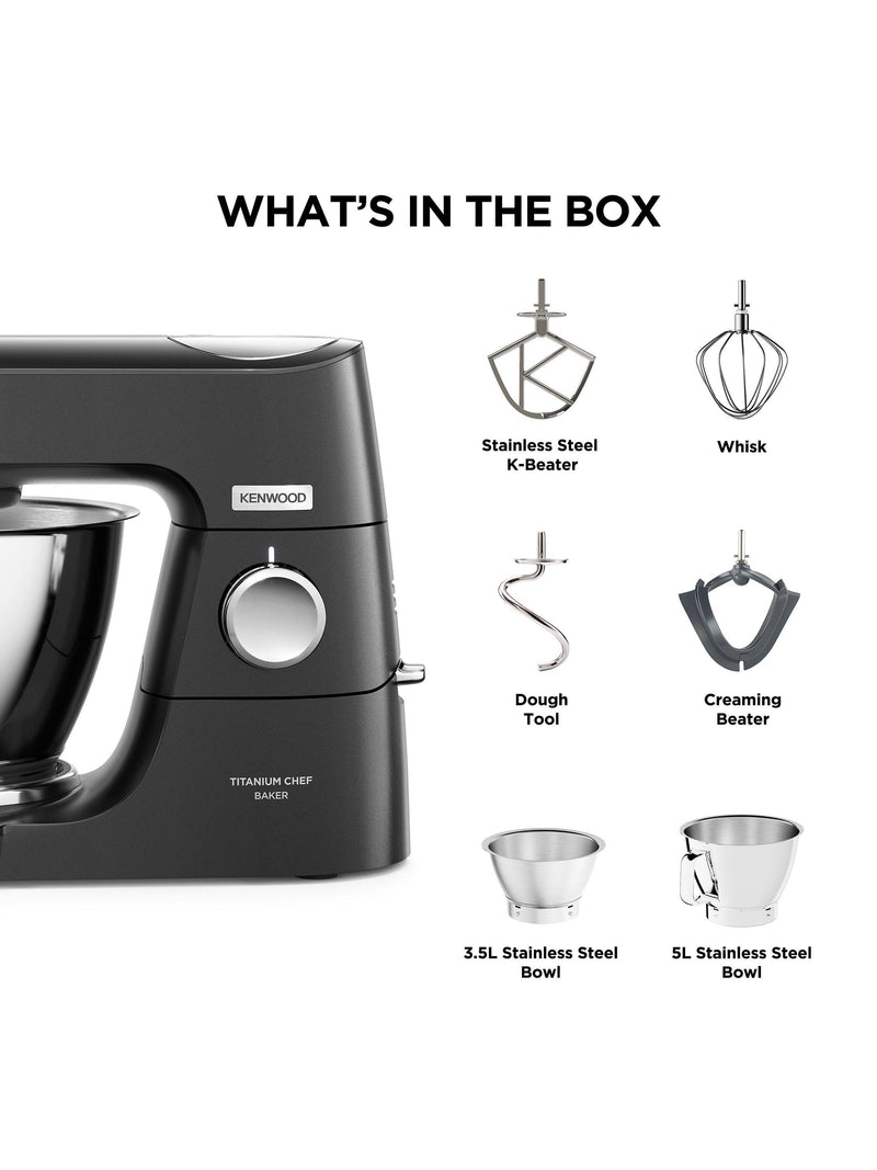Kenwood Chef Baker stand mixer black, imported from the UK
