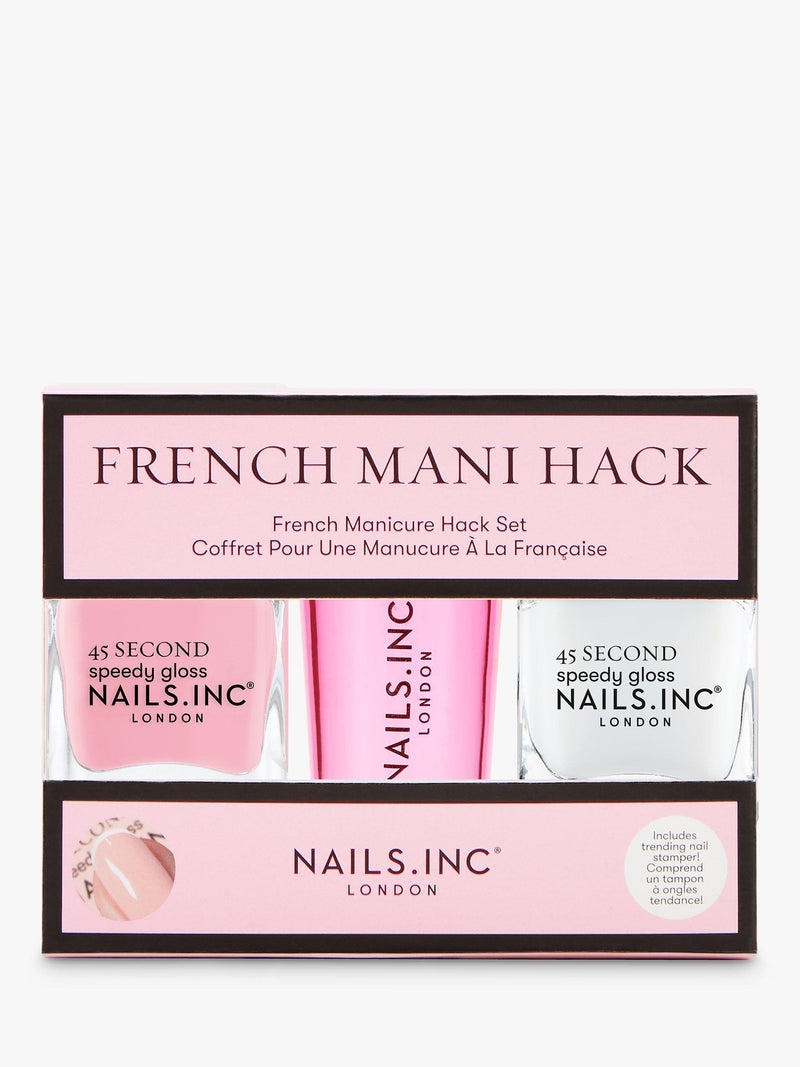 Nails Inc French Mani Hack nail polish set with silicone tool 2 x 14ml, imported from the UK