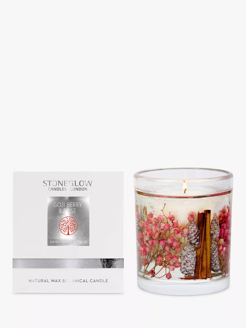 Stoneglow Goji Berry Rose candle 160g, imported from the UK