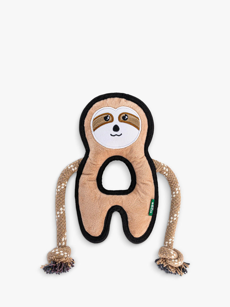 Beco Pets rough and tough sloth dog toy in multi colors - British product
