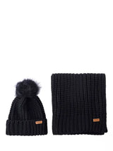 John Lewis Barbour Saltburn Faux Fur Pom-Pom Beanie Hat & Scarf Gift Set- Buy online at McGrocer