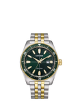 Citizen AW1594-89X men's Eco-Drive watch with green dial (British brand)