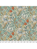 Morris & Co woven fabric Golden Lily Autumn 110cm, imported from the UK