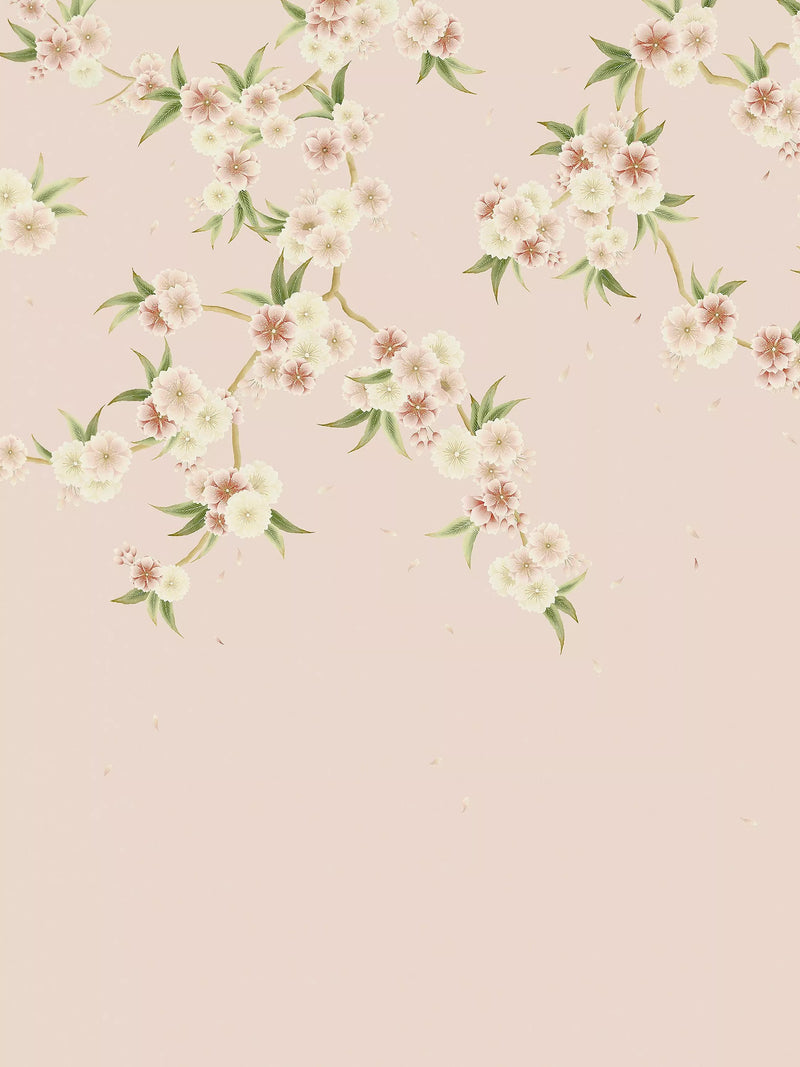 Harlequin x Diane Hill Rosa wallpaper panel with cherry blooms, UK version