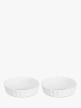 John Lewis John Lewis Porcelain Round Individual Flan Oven Dish, Pack of 2, 12.5cm, White- Buy online at McGrocer