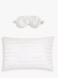 John Lewis organic silk eye mask and pillowcase white - British product