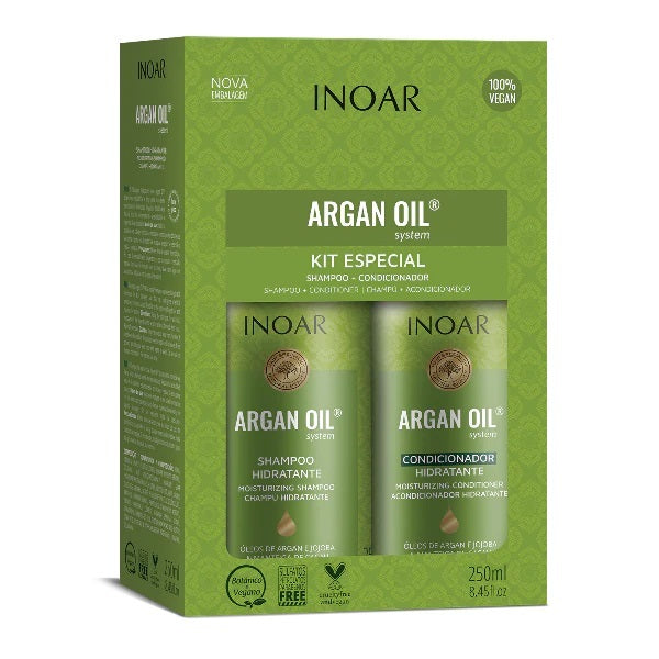 Inoar Argan Oil Shampoo and Conditioner Kit, UK version