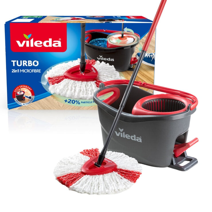 Vileda Turbo 2 in 1 microfibre mop and bucket set (British brand)