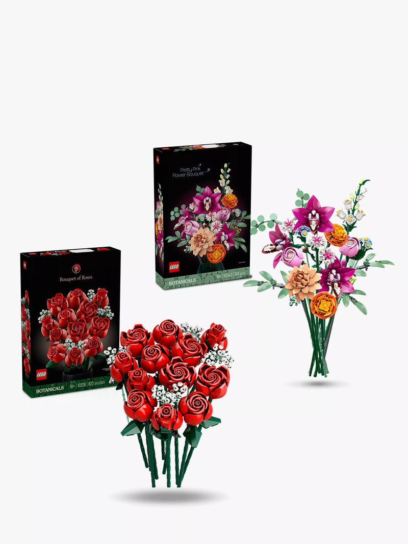 LEGO rose bouquet and pink flower bundle building set (British brand)
