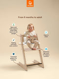 Stokke Tripp Trapp highchair white bundle with Baby Set and cushion, UK version