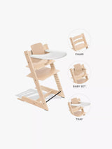 John Lewis Stokke Tripp Trapp Highchair Baby Set² and Tray Bundle Natural- Buy online at McGrocer