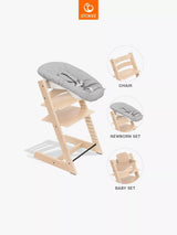John Lewis Stokke Tripp Trapp Highchair Newborn Set & Baby Set² Bundle, Natural- Buy online at McGrocer