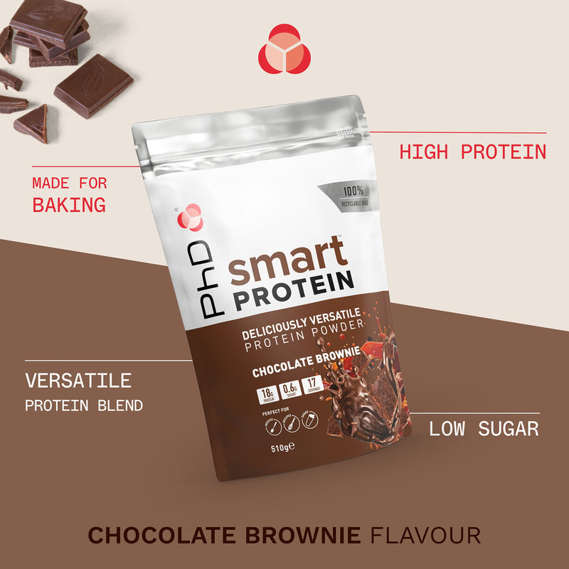 PhD Nutrition Smart Protein Chocolate Brownie 510g, imported from the UK