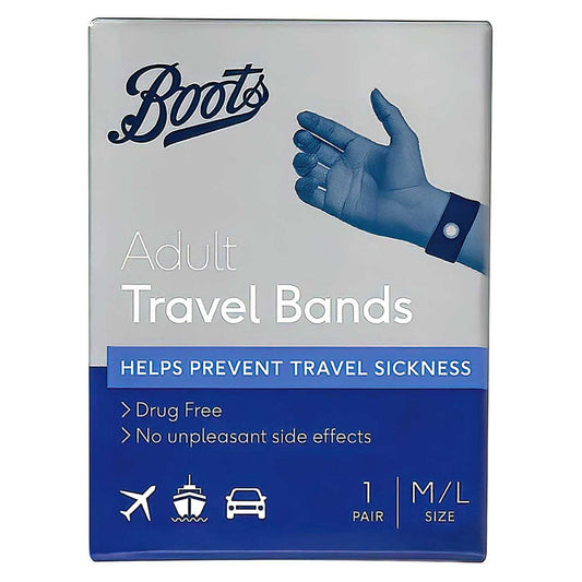 Boots Adult Travel Bands (1 Pair) 12 years + Suncare & Travel Boots   