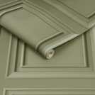 Sage Green Wood Panel Wallpaper 52cm x 10m Roll - British product