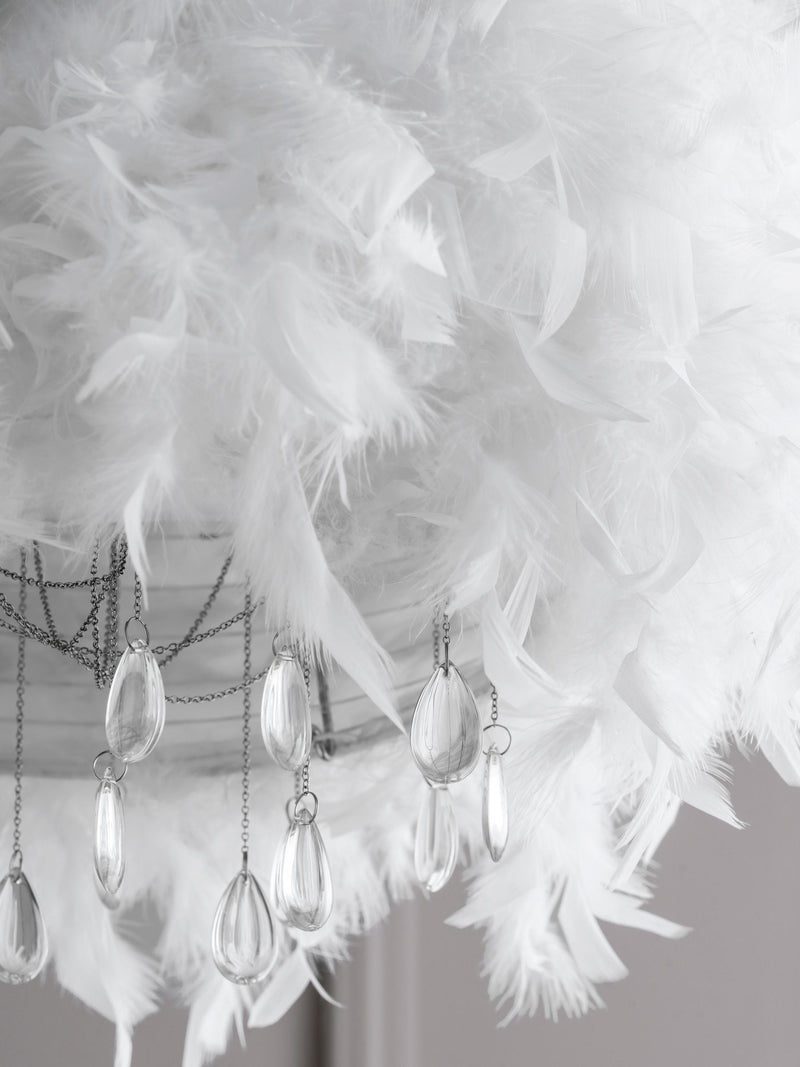 White feather easy fit lamp shade, UK version
