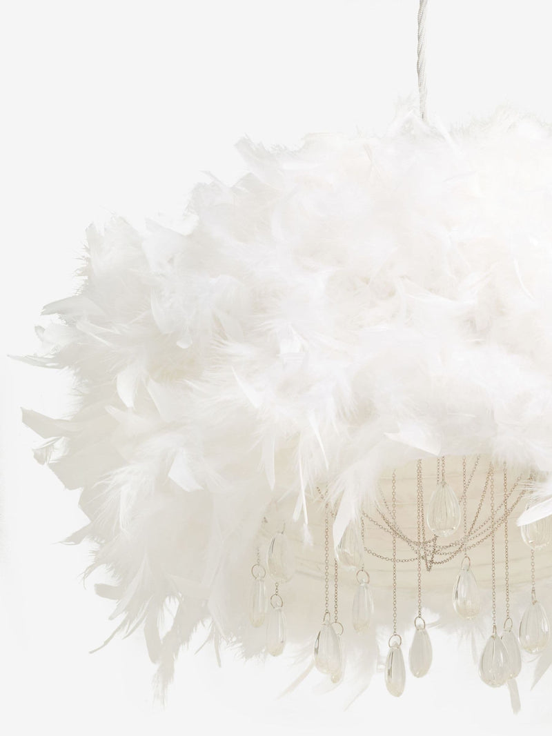 White feather easy fit lamp shade, UK version