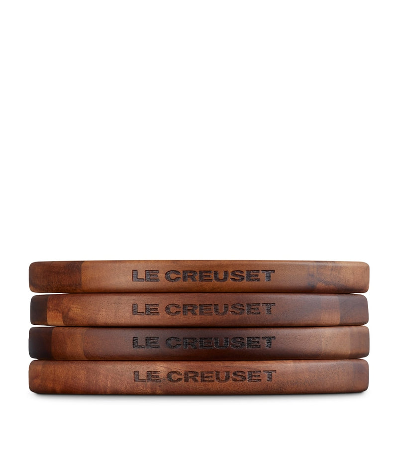 Le Creuset acacia wood trivet set of 4 - British product