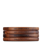 Le Creuset acacia wood trivet set of 4 - British product