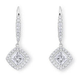 Costco diamond halo earrings princess cut 1.38ctw, UK version