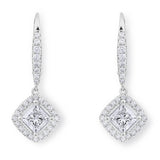 Costco diamond halo earrings princess cut 1.38ctw, UK version