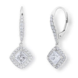 Costco diamond halo earrings princess cut 1.38ctw, UK version