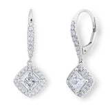 Costco diamond halo earrings princess cut 1.38ctw, UK version