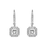 Costco princess cut diamond halo earrings 18ct white gold (British brand)
