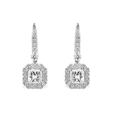 Costco princess cut diamond halo earrings 18ct white gold (British brand)