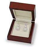 Costco princess cut diamond halo earrings 18ct white gold (British brand)