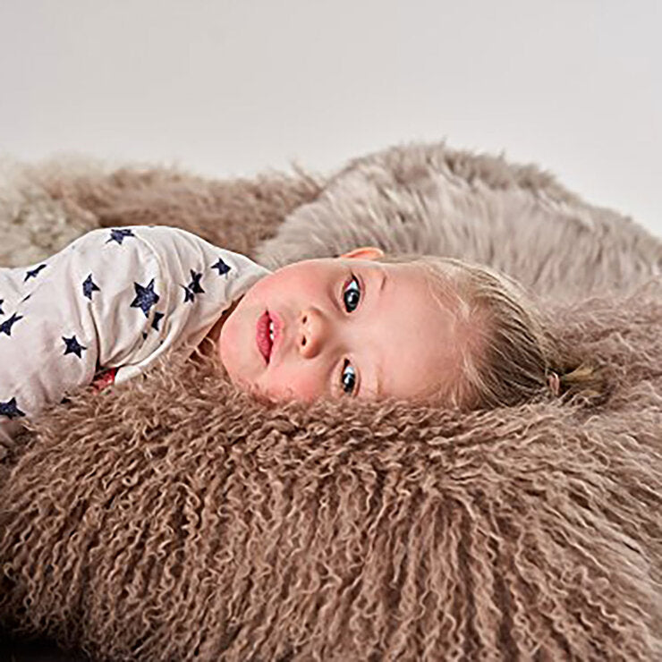 Naturally Sheepskins Mongolian lambskin cushion 50x50 cm, imported from the UK