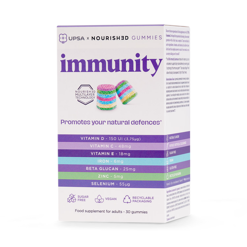 UPSA Nourished 7-in-1 immunity gummies 30 count (British brand)