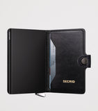 Secrid leather embossed lines miniwallet, imported from the UK