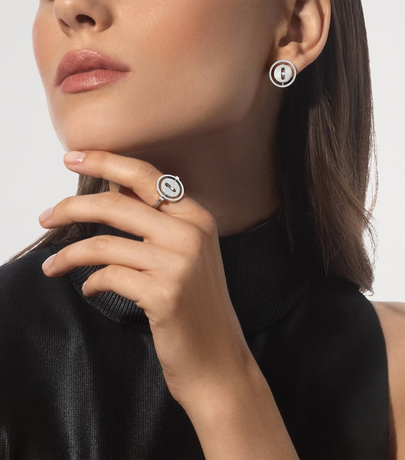 Messika Lucky Move white gold diamond stud earrings 0.32ct - British product