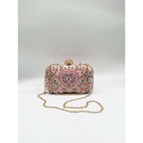 Superdrug SVNX Embellished Heart Clutch Bag in Pink- Buy online at McGrocer