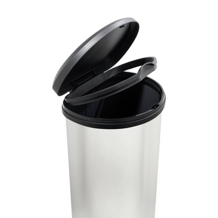 Curver 40L touch top kitchen bin silver - British product