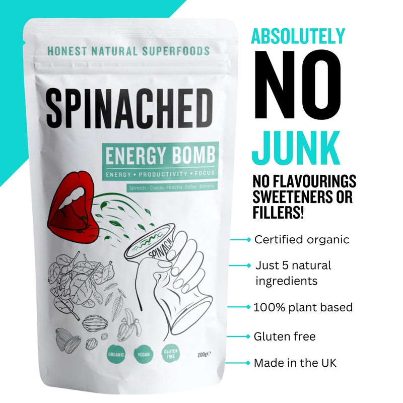 Spinached Energy Bomb superfood powder 200g, UK version