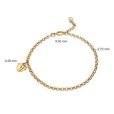 14ct yellow gold heart charm bracelet - British product